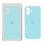 قاب سیلیکونی پاک کنی محافظ لنزدار اورجینال Apple iPhone 16 - سبزآبی (پک دار) - NTC