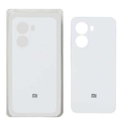 قاب سیلیکونی پاک کنی محافظ لنزدار اورجینال Xiaomi Poco X7 Pro - سفید (پک دار)