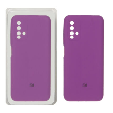 قاب سیلیکونی پاک کنی محافظ لنزدار اورجینال Xiaomi Redmi 9T 4G - ارغوانی (پک دار)
