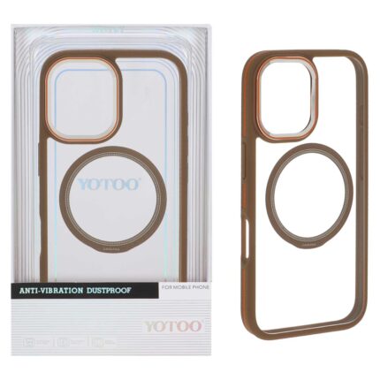 قاب اورجینال Yotoo شفاف MagSafe لنز فلزی Apple iPhone 16 - صحرایی (پک دار) - NTC