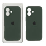 قاب سیلیکونی پاک کنی محافظ لنزدار اورجینال Apple iPhone 16 - سبز تیره (پک دار) - NTC