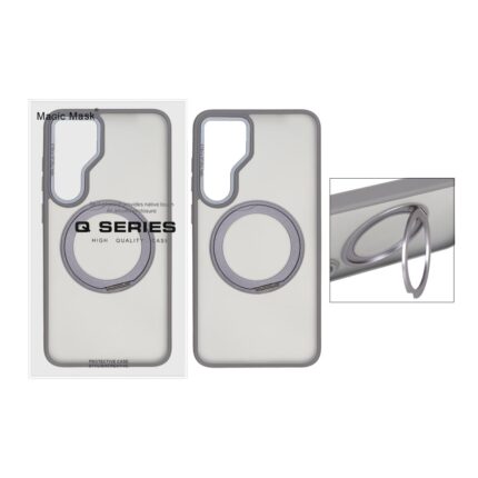 قاب اورجینال Magic Mask استند چرخشی Magsafe مدل Samsung Galaxy S25 FE - خاکستری (پک دار)