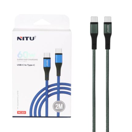 کابل شارژ سوپر فست 2 متری NITU Type-C to Type-C مدل NC201 - سبز (گارانتی 12 ماه تعویض نیکان همراه)