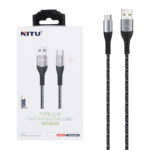 کابل شارژ و دیتا فست کنفی 1.2 متری Nitu Type-C مدل NC349GY - خاکستری (گارانتی 12 ماه تعویض نیکان همراه)