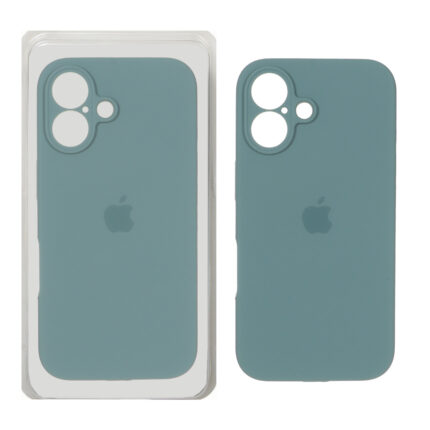 قاب سیلیکونی پاک کنی محافظ لنزدار اورجینال Apple iPhone 16 - سبز ارتشی (پک دار) - NTC