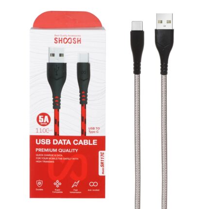 کابل شارژ کنفی 1.1 متری فست Shoosh Type-C مدل SH117C - طوسی - SMO