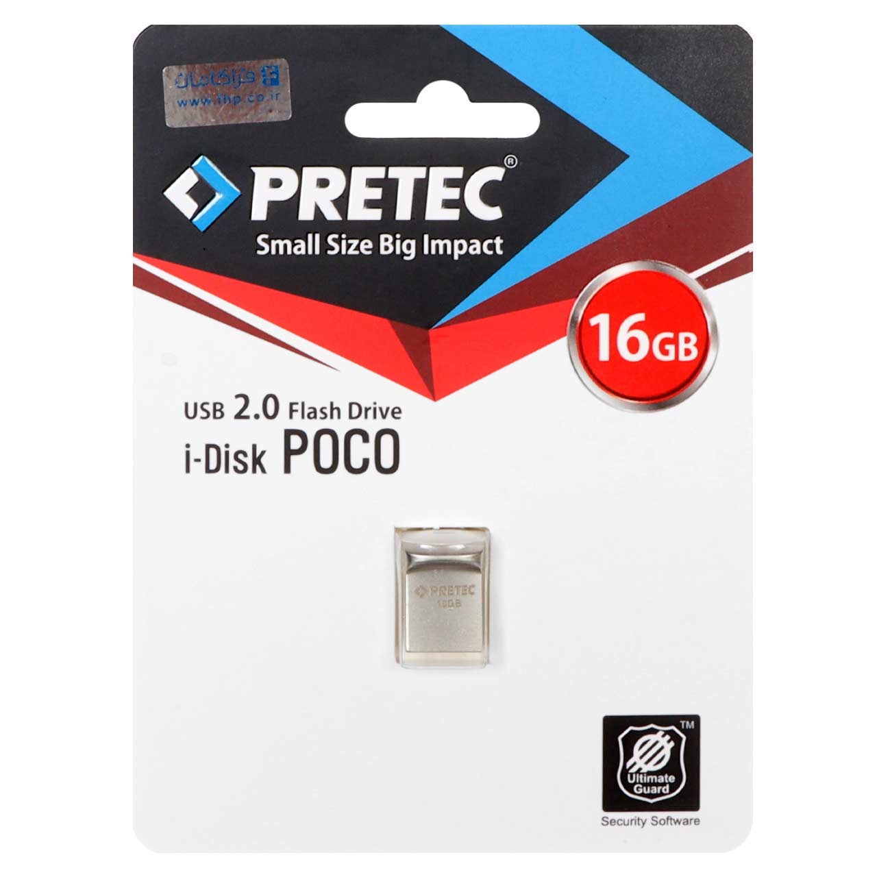 1538380 Pretec Poco USB 2.0 Flash Memory - 16GB - نقره ای (گارانتی فراگامان) - تصویر 1