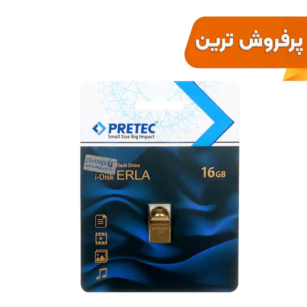 1538384 Pretec Erla USB 2.0 Flash Memory - 16GB - طلایی (گارانتی فراگامان) - تصویر 1