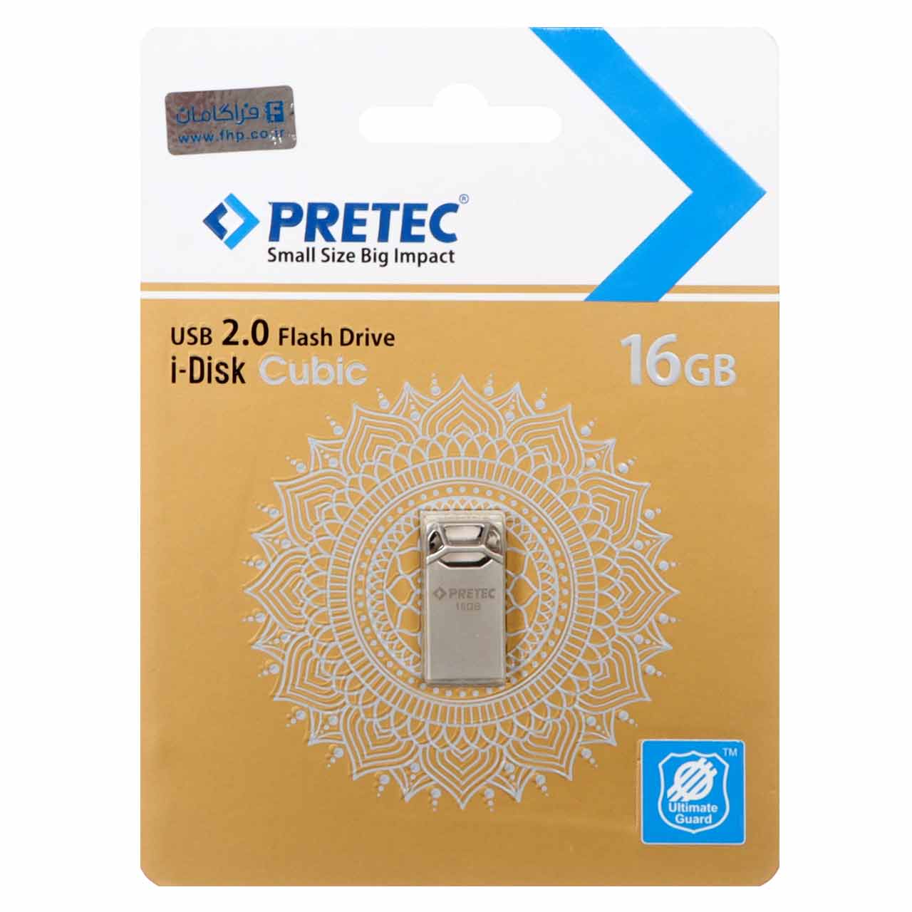 1538388 Pretec Cubic USB 2.0 Flash Memory - 16GB - نقره ای (گارانتی فراگامان) - تصویر 1