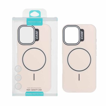 قاب طرح سیلیکون Magsafe پاستیلی Apple iPhone 16 - کرم (پک دار)