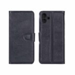 کیف موبایل چرمی مگنتی محافظ لنزدار Samsung Galaxy A07 - سرمه ای