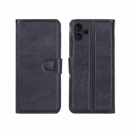 کیف موبایل چرمی مگنتی محافظ لنزدار Samsung Galaxy A07 - سرمه ای