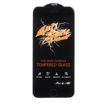 محافظ صفحه نمایش شیشه ای Full Cover Anti Static ALFA مدل Apple iPhone 6 / iPhone 7 / iPhone 8 / iPhone SE (2020) / SE (2022) - مشکی