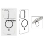 قاب اورجینال Q Series Bracket کریستالی Magsafe لنز استندشو Samsung Galaxy S24 FE - خاکستری (پک دار)