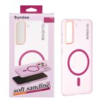 قاب اورجینال Syndee پشت مات MagSafe مدل Samsung Galaxy S21 FE - سرخابی (پک دار )