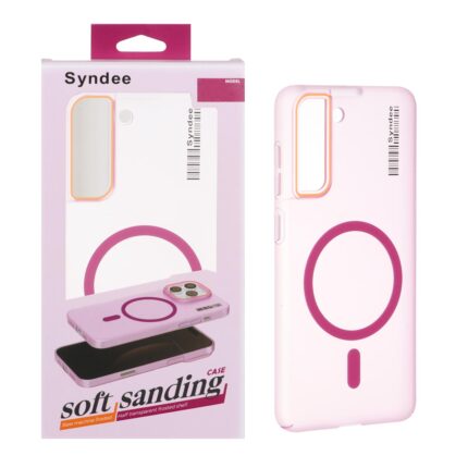 قاب اورجینال Syndee پشت مات MagSafe مدل Samsung Galaxy S21 FE - سرخابی (پک دار )