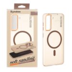 قاب اورجینال Syndee پشت مات MagSafe مدل Samsung Galaxy S21 FE - قهوه ای (پک دار )