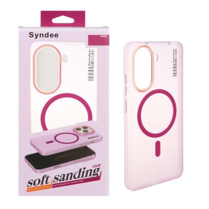 قاب اورجینال Syndee پشت مات MagSafe مدل Xiaomi Poco X7 Pro - سرخابی (پک دار )