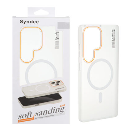 قاب اورجینال Syndee پشت مات MagSafe مدل Samsung Galaxy S25 Ultra - سفید (پک دار )