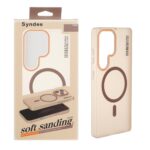 قاب اورجینال Syndee پشت مات MagSafe مدل Samsung Galaxy S25 Ultra - قهوه ای (پک دار )