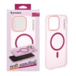 قاب اورجینال Syndee پشت مات MagSafe مدل Apple iPhone 14 Pro Max - سرخابی (پک دار )