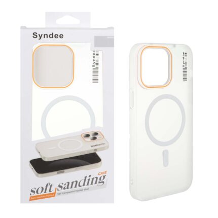 قاب اورجینال Syndee پشت مات MagSafe مدل Apple iPhone 14 Pro Max - سفید (پک دار )