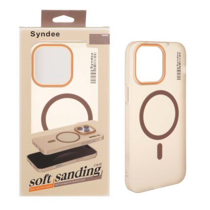 قاب اورجینال Syndee پشت مات MagSafe مدل Apple iPhone 14 Pro Max - صحرایی (پک دار )