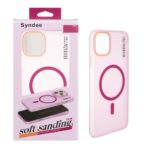 قاب اورجینال Syndee پشت مات MagSafe مدل Apple iPhone 11 Pro Max - سرخابی (پک دار )