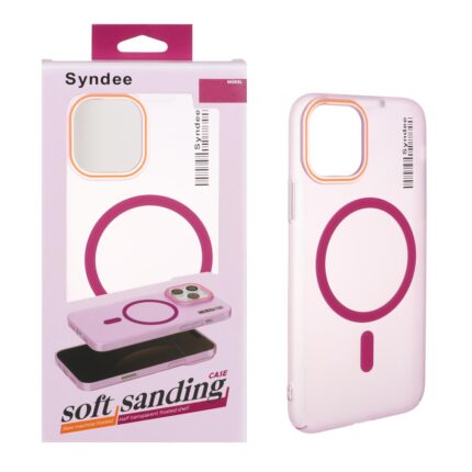 قاب اورجینال Syndee پشت مات MagSafe مدل Apple iPhone 11 Pro - سرخابی (پک دار )