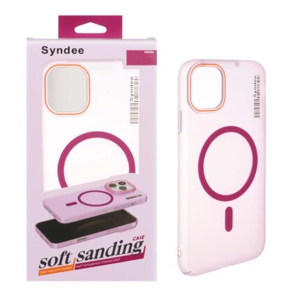 قاب اورجینال Syndee پشت مات MagSafe مدل Apple iPhone 11 - سرخابی (پک دار )