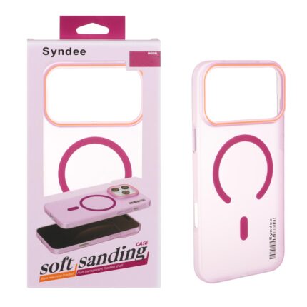 قاب اورجینال Syndee پشت مات MagSafe مدل Apple iPhone 17 Pro Max - سرخابی (پک دار )