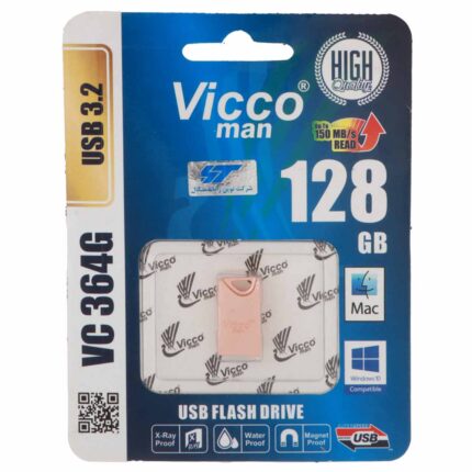 (گارانتی مادام‌العمر رایانه نوین سگال) رزگلد Vicco man VC364 USB3.2 Flash Memory - 128GB