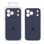 قاب سیلیکونی پاک کنی محافظ لنزدار اورجینال Apple iPhone 17 Pro Max - سرمه ای تیره (پک اصلی)