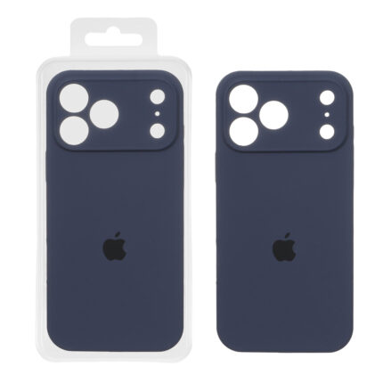 قاب سیلیکونی پاک کنی محافظ لنزدار اورجینال Apple iPhone 17 Pro Max - سرمه ای تیره (پک اصلی)