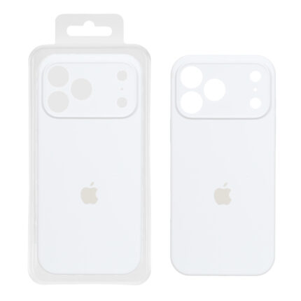 قاب سیلیکونی پاک کنی محافظ لنزدار اورجینال Apple iPhone 17 Pro Max - سفید (پک اصلی)