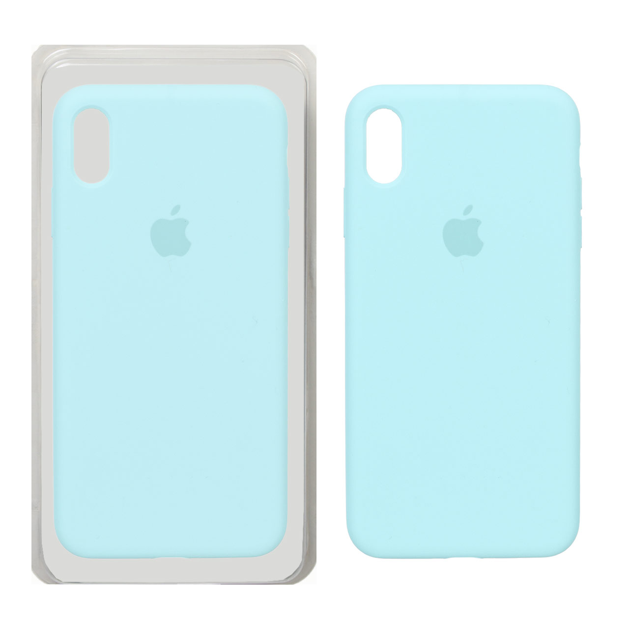 1577694 قاب سیلیکونی پاک کنی اورجینال Apple iPhone X Max / iPhone XS Max - فیروزه ای (پک اصلی) - تصویر 1