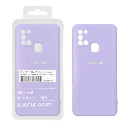 قاب نیو سیلیکون محافظ لنزدار RFF مدل Samsung Galaxy A21s - بنفش روشن (پک دار)