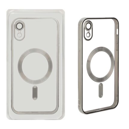قاب اورجینال الکترواستاتیک Magsafe لنز گلس دار Apple iPhone XR - نقره ای (پک دار)
