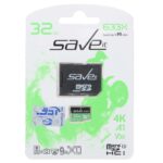 کارت حافظه Save it MICROSDHC مدل 633X کلاس U3 / 10 سرعت 95MB/s ظرفیت 32GB به همراه آداپتور - مشکی سبز (گارانتی مادام العمر شرکت آی تین)