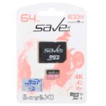 کارت حافظه Save it MICROSDHC مدل 633X کلاس U3 / 10 سرعت 95MB/s ظرفیت 64GB به همراه آداپتور - مشکی گلبهی (گارانتی مادام العمر شرکت آی تین)