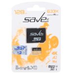 کارت حافظه Save it MICROSDHC مدل 633X کلاس U3 / 10 سرعت 95MB/s ظرفیت 128GB به همراه آداپتور - مشکی نارنجی (گارانتی مادام العمر شرکت آی تین)