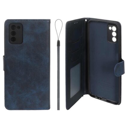 کیف موبایل مگنتی درجه یک داخل خز MNC Plus مدل Samsung Galaxy A03s / A02s - سرمه ای