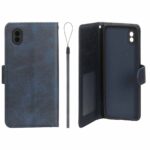 کیف موبایل مگنتی درجه یک داخل خز MNC Plus مدل Samsung Galaxy A01 Core - سرمه ای
