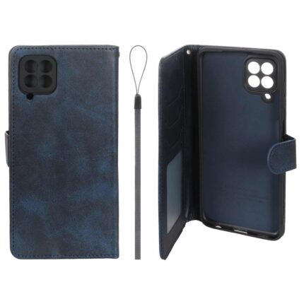 کیف موبایل مگنتی درجه یک داخل خز MNC Plus مدل Samsung Galaxy A22 4G / M22 / M32 4G / F22 - سرمه ای