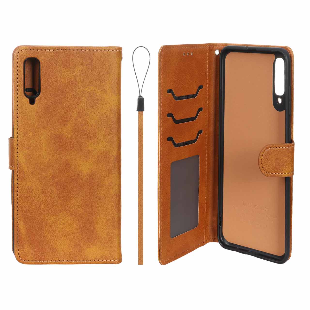 1584924 کیف موبایل مگنتی درجه یک داخل خز MNC Plus مدل Samsung Galaxy A70 / A70s - عسلی - تصویر 1