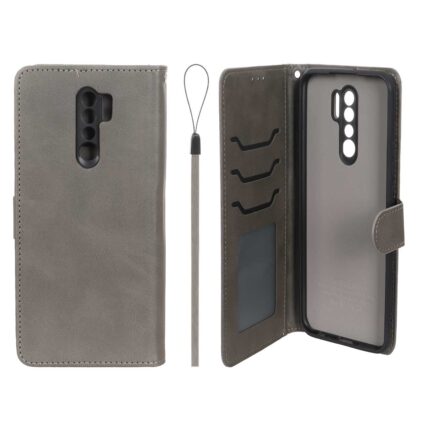 کیف موبایل مگنتی درجه یک داخل خز MNC Plus مدل Xiaomi Redmi 9 / Redmi 9 Prime / Poco M2 - خاکستری