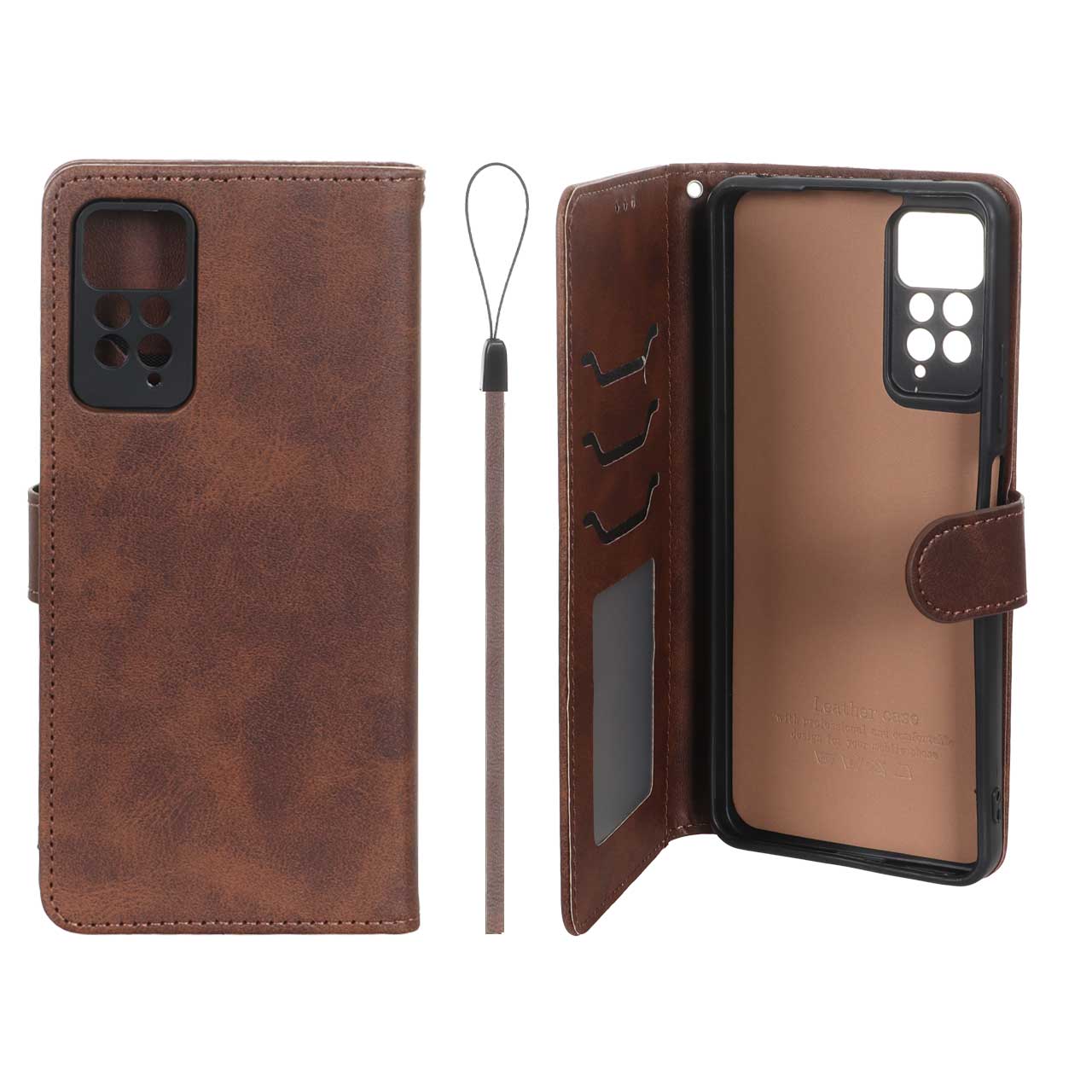 1585064 کیف موبایل مگنتی درجه یک داخل خز MNC Plus مدل Xiaomi Redmi Note 12 Pro 4G / Redmi Note 11 Pro - قهوه ای - تصویر 1