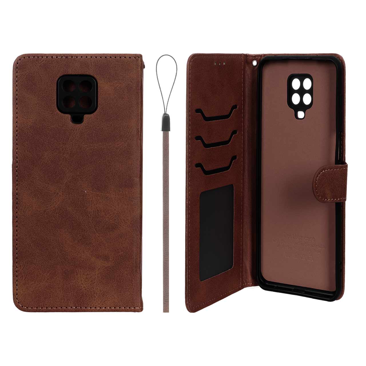 1585094 کیف موبایل مگنتی درجه یک داخل خز MNC Plus مدل Xiaomi Redmi Note 9S / Redmi Note 9 Pro / Redmi Note 9 Pro Max - قهوه ای - تصویر 1