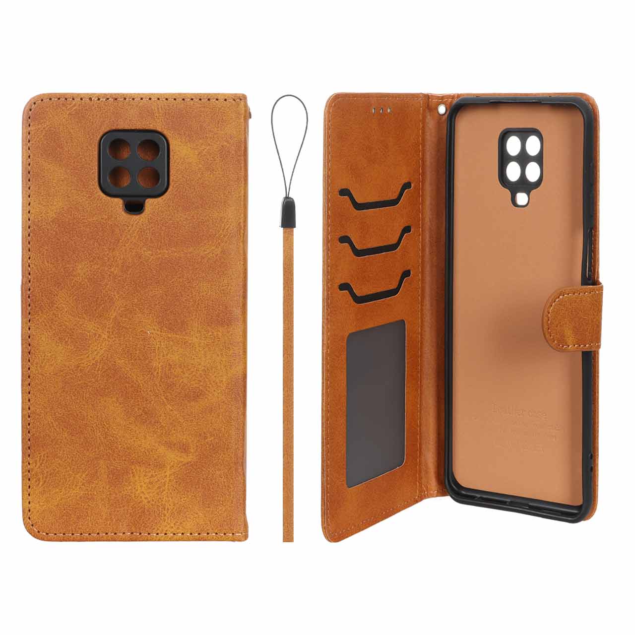 1585098 کیف موبایل مگنتی درجه یک داخل خز MNC Plus مدل Xiaomi Redmi Note 9S / Redmi Note 9 Pro / Redmi Note 9 Pro Max - عسلی - تصویر 1
