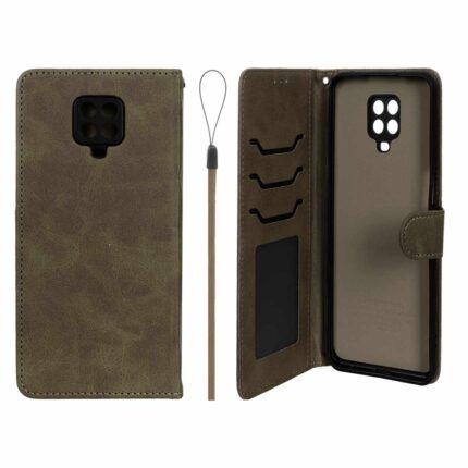 کیف موبایل مگنتی درجه یک داخل خز MNC Plus مدل Xiaomi Redmi Note 9S / Redmi Note 9 Pro / Redmi Note 9 Pro Max - سبز زیتونی